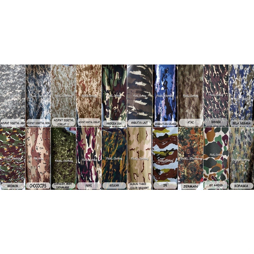0 Kain Loreng Bahan Camo Loreng Twill Loreng Ripstop Loreng Katun Loreng Camo TNI AD