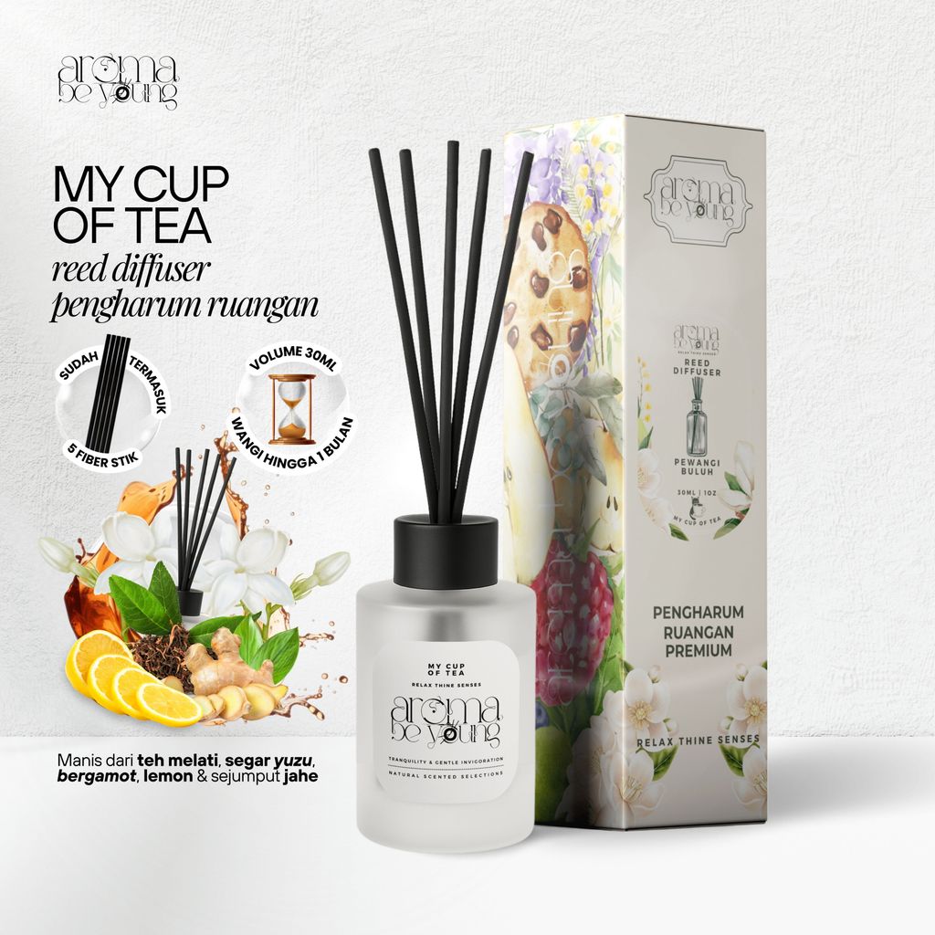 My Cup of Tea Reed Diffuser Aromatherapy Premium 30ml | Aroma Be Young Pengharum Ruangan Aromaterapi