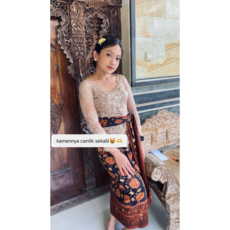 KAMEN BALI /BLONGKET JUMPUTAN TRETES HANDMADE PALEMBANG SET SELENDANG ENDEK BALI ENDEK PALEMBANG ATB