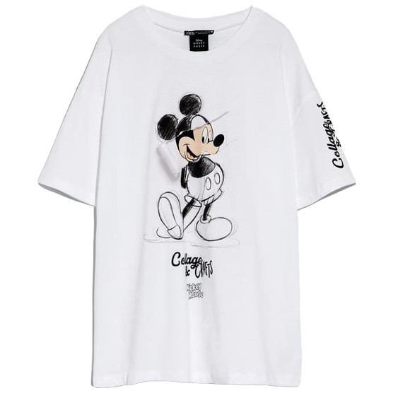 A185 Zara Disney Mickey Mouse Tshirt Premium Cotton - Atasan Baju Kaos Wanita Pria Oversize Bigsize 