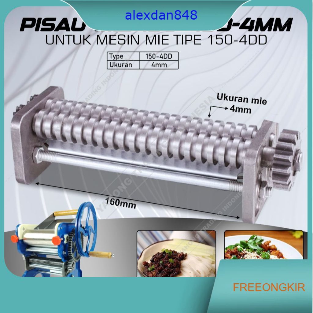 Pisau Cutter Mesin Cetak Gilingan Mie Noodle Maker 150-4DD 4mm