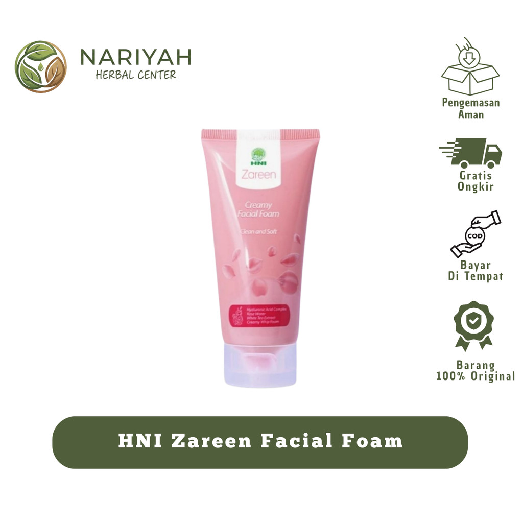 HNI Zareen Facial Foam - Sabun Muka Lembap, Cerah & Glowing