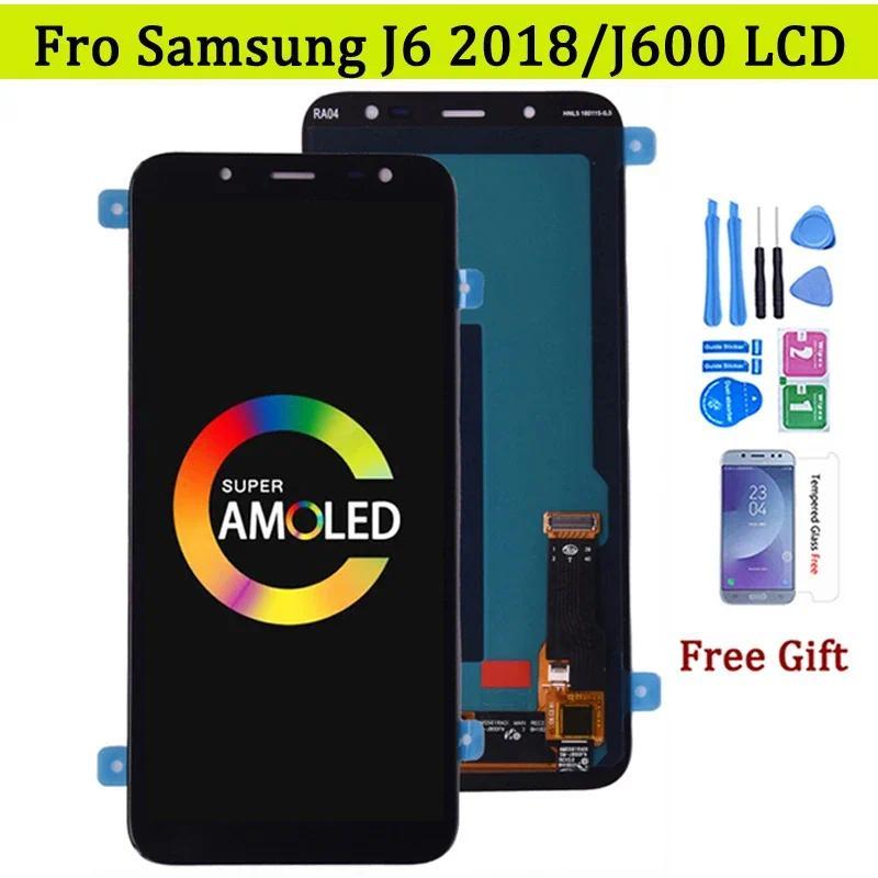 Super AMOLED For Samsung J6 2018 J600 J600F J600Y LCD screen splay and tou Glass pannel Assembly