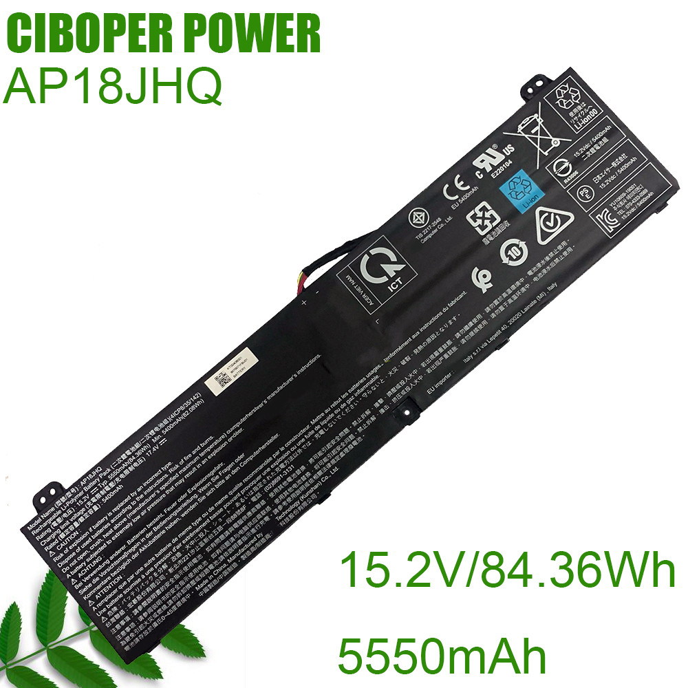 CP Genuine Laptop Battery AP18JHQ 84.36WH 5550mAh For Predator TRITON 500 PT515-51-550J 745Q 74D3 70