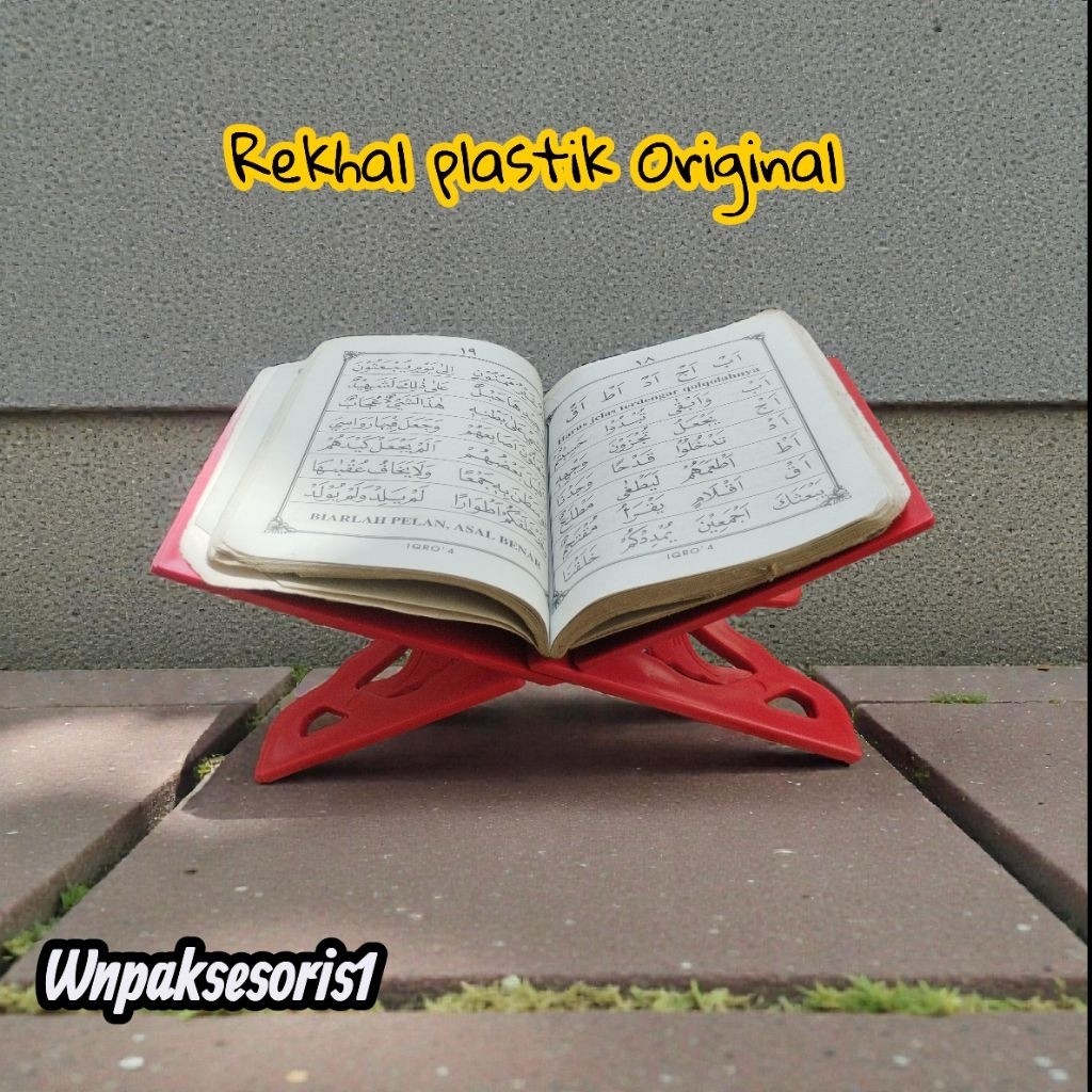 Rekal/Rehal/Meja lipat Plastik Tempat dudukan Al Quran berbahan plastik Ukuran ( 15*30 ) cm Original