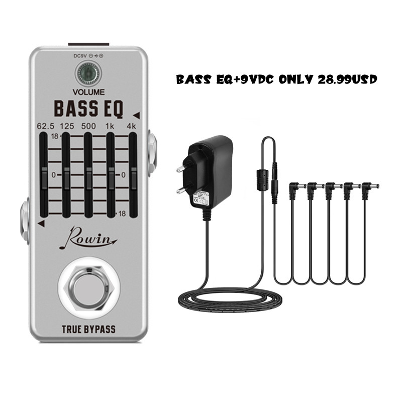 Rowin Bass EQ Pedal, 5Band EQ Pedal Electric Bass Equalizer Provides ±18dB for Each Band EQ Seeker f