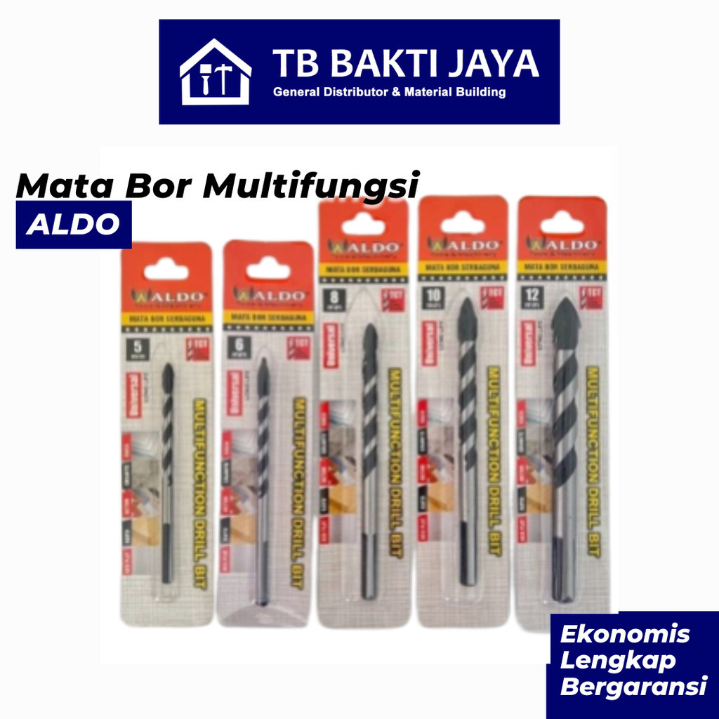 Mata Bor Multifungsi Aldo / Mata Bor Serbaguna TCT Kayu / Beton / Granit / Kaca