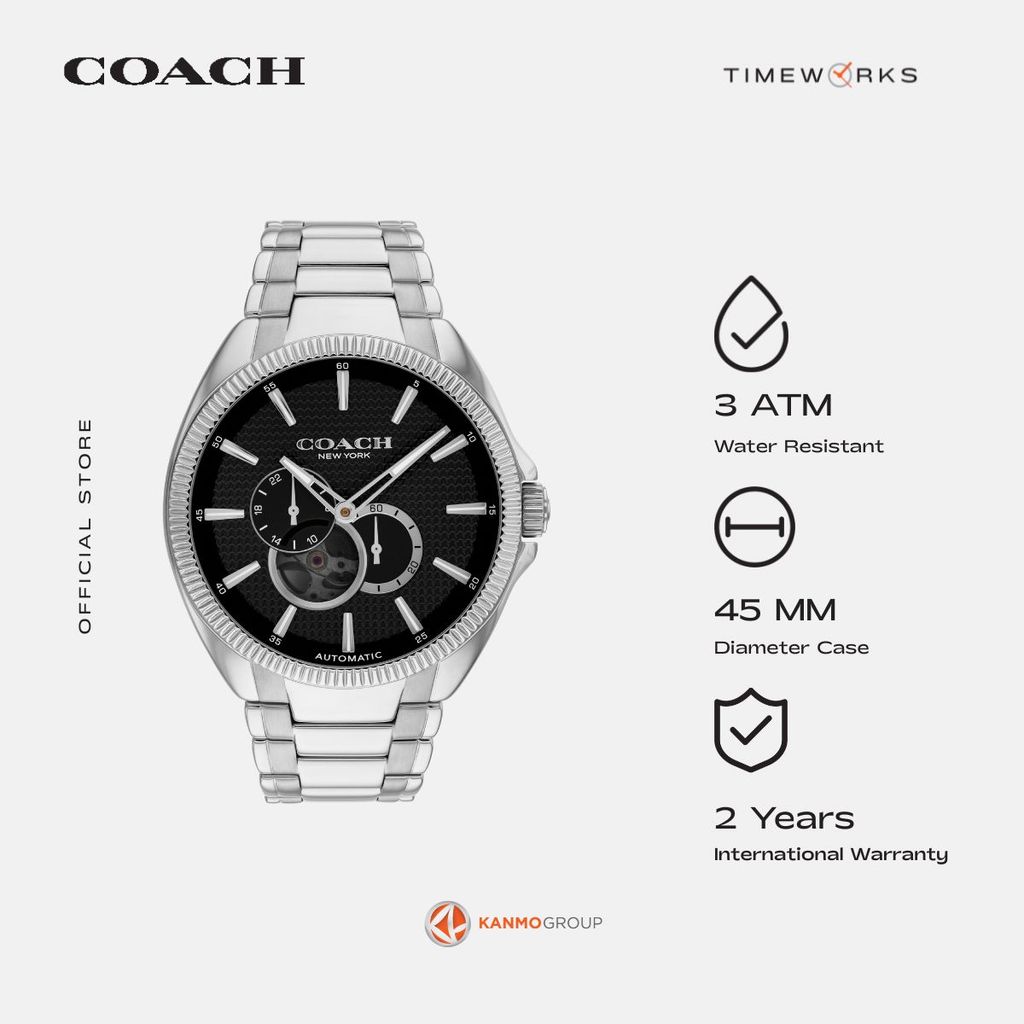 Coach Jackson Multifunction Silver Stainless Steel Strap - Jam Tangan Pria - 14602695