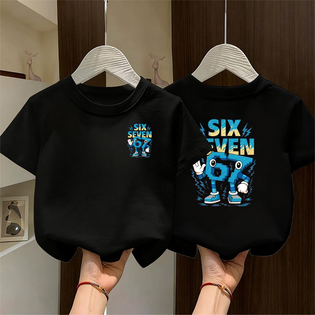COD (Pengiriman dalam 24 jam) Nunu Oversize Kaos Anak Laki Laki six seven 67 Usia 1-12 Tahun Kualita