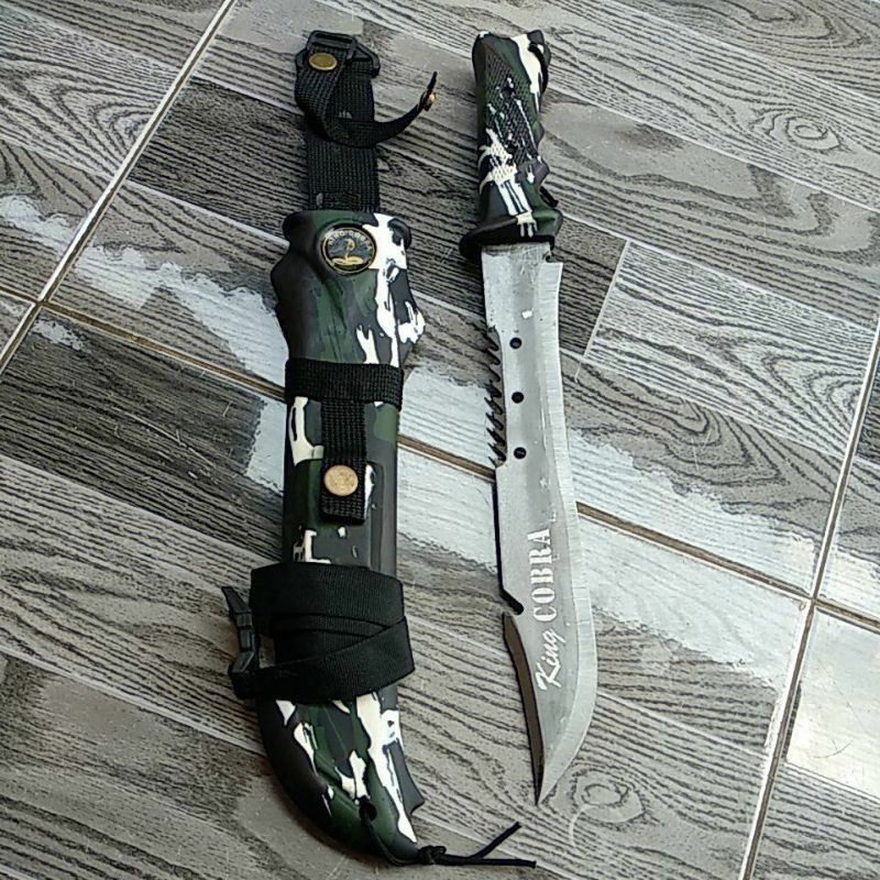 Rayyan PISAU SANGKUR COBRA Bayar d tempat pisau cobra loreng besar/pisau comando/tni/polri/kopassus