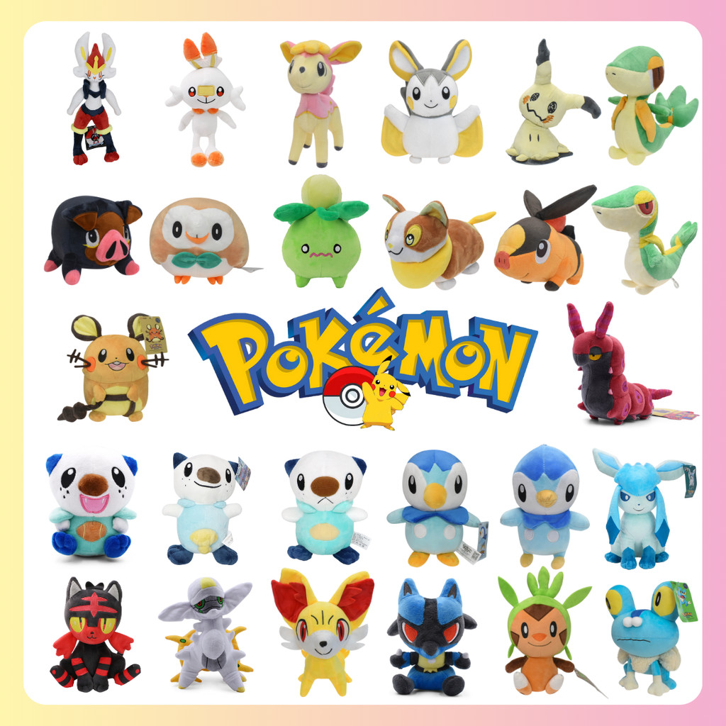 41 Styles Pokemon Plush Doll Anime aracters Mudkip Marill Arceus Lucario Scolipede Piplup Smoliv Plu