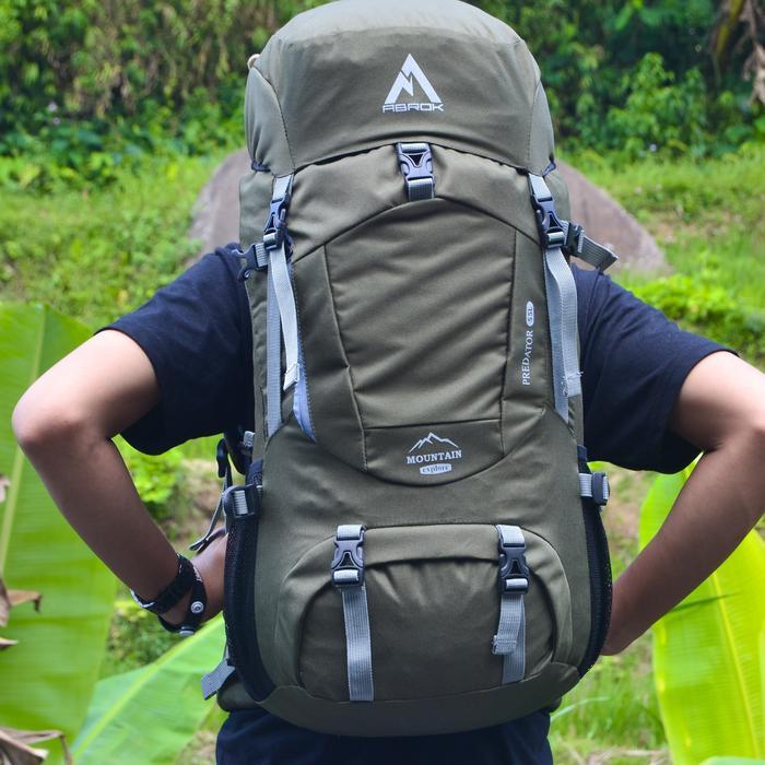 TAS CARRIER 55L/HIKING/TRAVELLING/CAMPING/TAS RANSEL/Uniseks Anti Air - ARMY, 55L