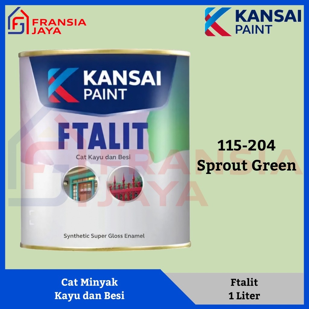 Kansai Ftalit 1 Kg KF 204 Sprout Green Cat Minyak Besi dan Kayu Paint