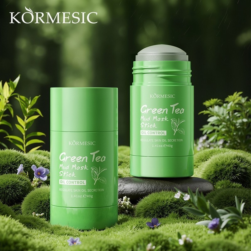 [BPOM] KORMESIC Green Tea Mask Stick – Clay Stick Masker Wajah untuk Jerawat, Komedo, & Pori Mengang