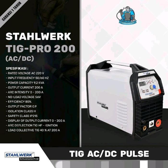 Mesin Las TIG 200A AC DC Pulse merk Stahlwerk TigPro-200