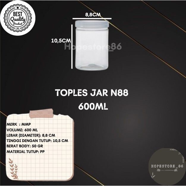 [MS] Toples Jar 600ml plastik / 600gr / toples jar cylinder 600ml tebal / toples tebal / toples tabu