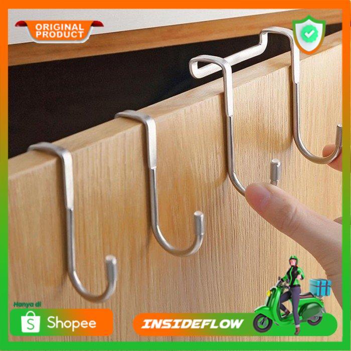 GANTUNGAN STAINLESS HOOK BENTUK S KITCHEN LACI PINTU DOUBLE HOOK