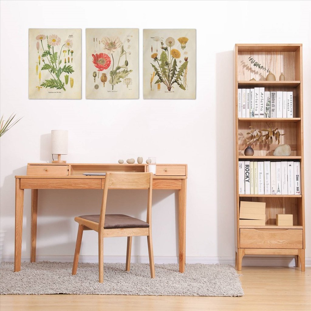 A25I 3Pcs Flower Tapestry Wall Hanging Wildflower Plant Floral Tapestry Chart Small Tapestry for Bed