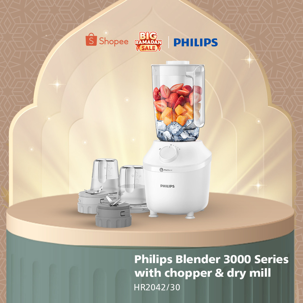 Blender Philips Plastik 1 Liter - 3000 series HR2042/30 - Blender Jus - Blender Juicer- Blender Terb