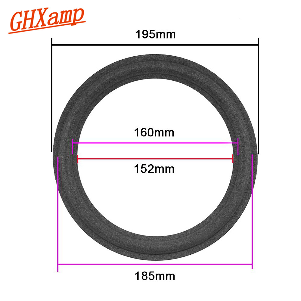 Ghxamp 8 in Speaker Suspension Foam Surround side 195mm Woofer Speaker Repair Parts For JBL A608 A01