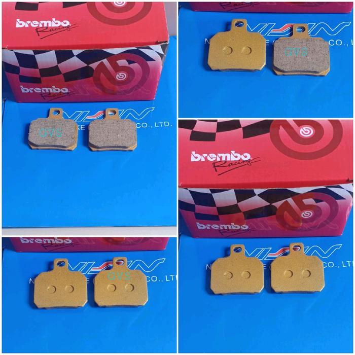 kampas rem kaliper 2 piston universal brembo nissin ktc rcb dll gold hitam - gold