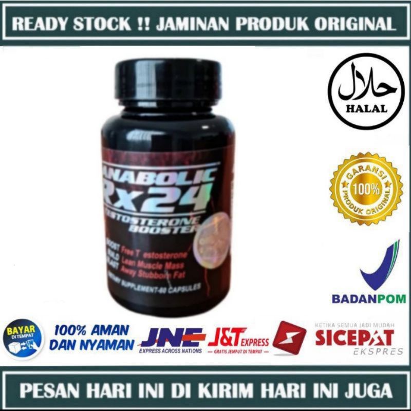 ( Terlaris) Anabolic Rx 24 - Anabolic Rx 24 Herbal Testosteron Booster RX 24 Suplemen Penambah Hormo