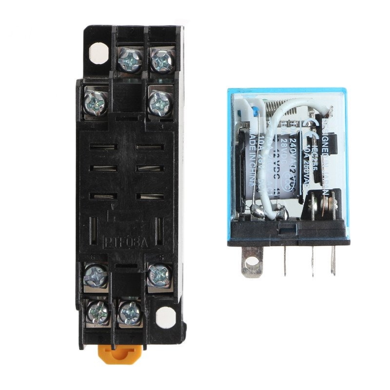 JQX-13F/ LY2NJ  Intermeate Relay  DC 12V 24V AC 220V 8 Pin With Base 828 Promotion