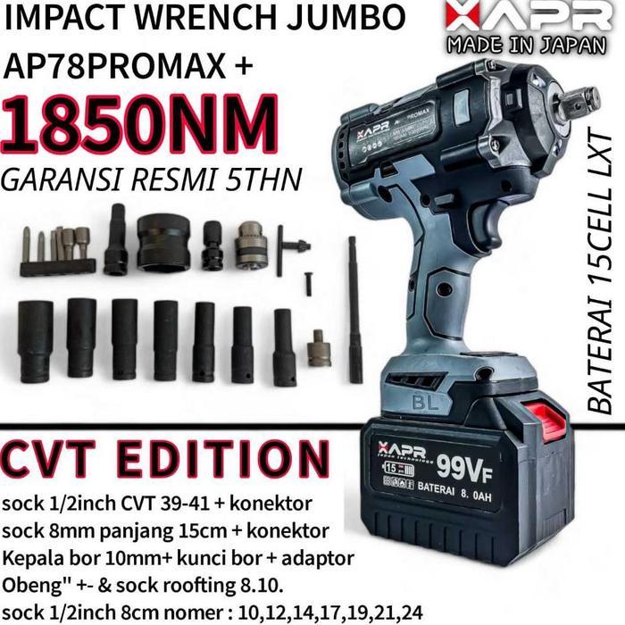 APR AP80 PROMAX+ TORSI 3000NM APR impact wrench xtra jumbo 3/4inch type AP80 3000NM garansi resmi - 