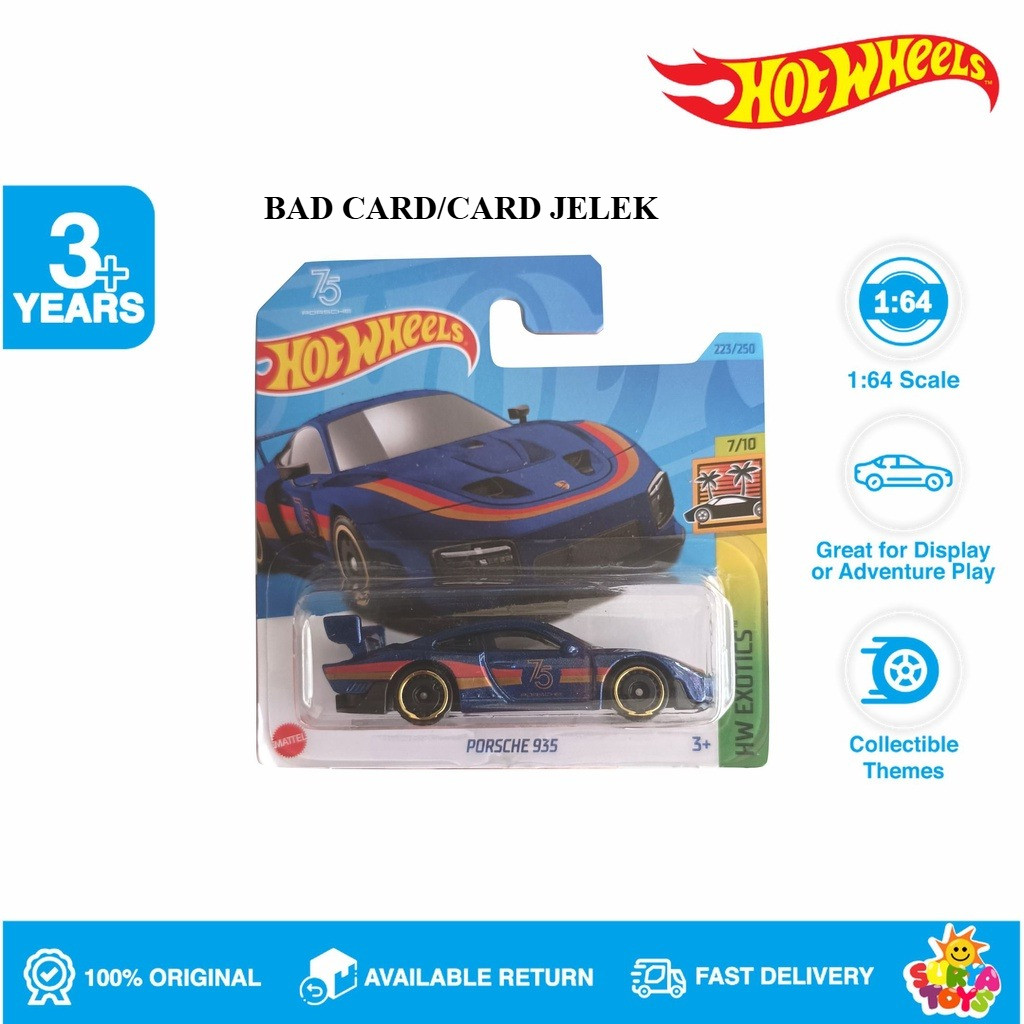 Hot Wheels Porsche 935 Blue Short Card