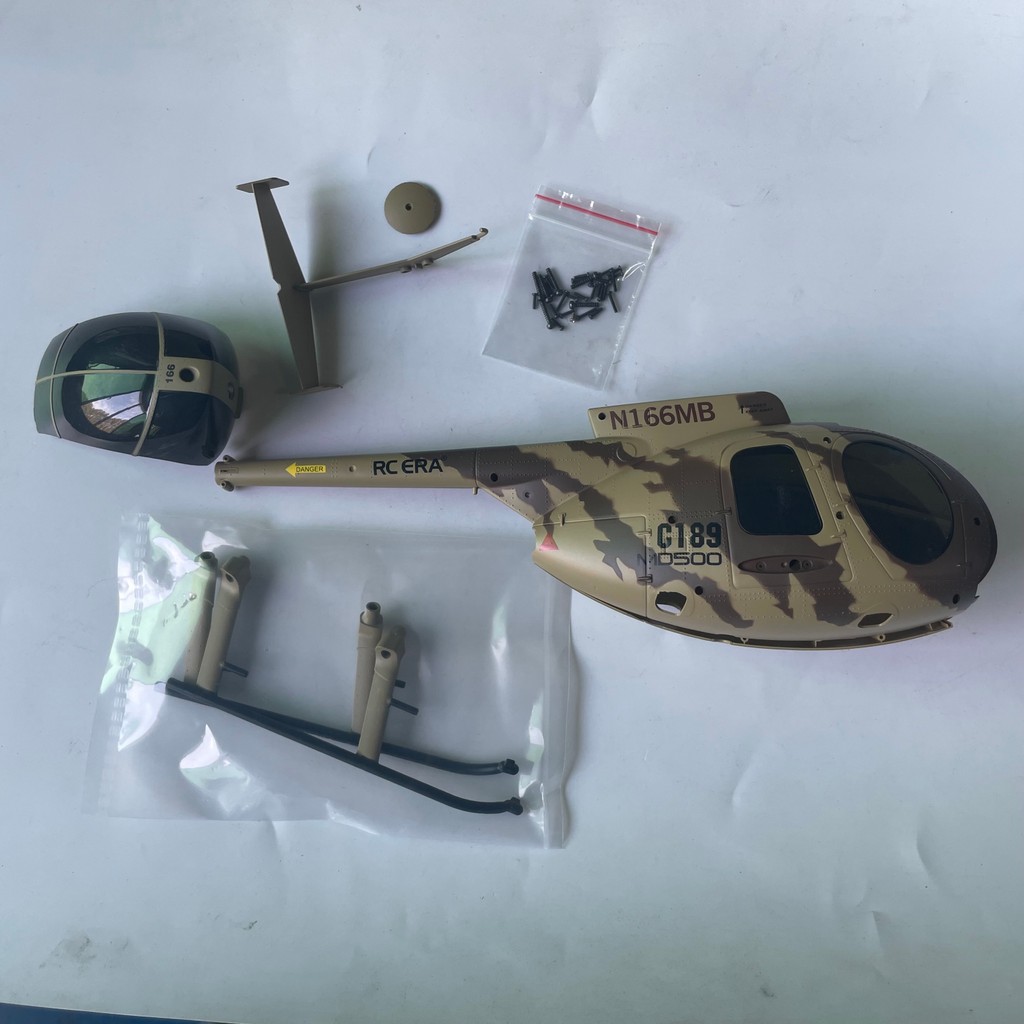 RC EAR C189 MD500 RC Helicopter Spare Parts Accessories Body Shell Canopy With Lanng Skid  Screws