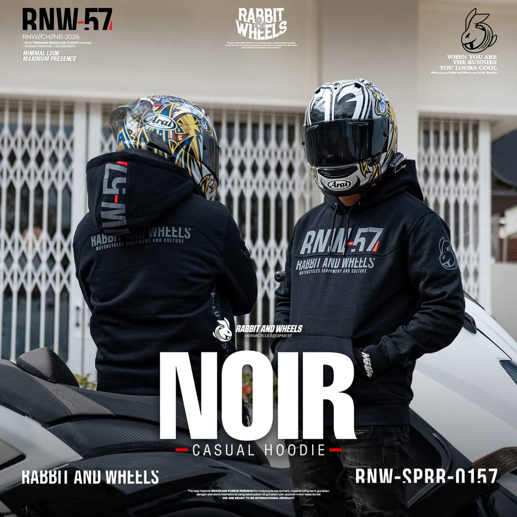 NOIR Casual Hoodie - RABBIT AND WHEELS