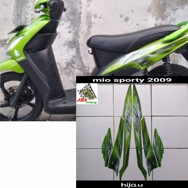 striping mio smile stiker yamaha mio smile sporty karbu lama thn 2009 hijau