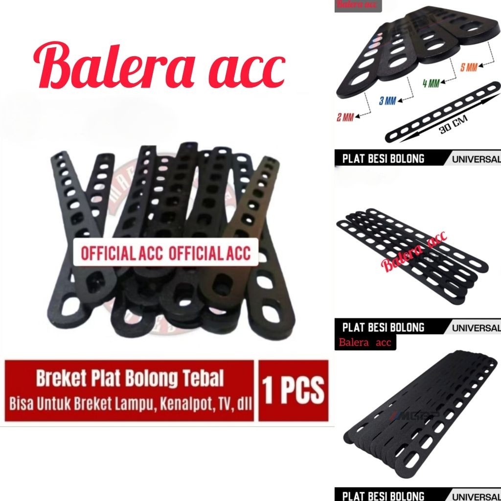 Breket plat Tebal 5M plat lubang Gantungan knalpot Bracket lampu Breket plat bolong besi tebal 5mm