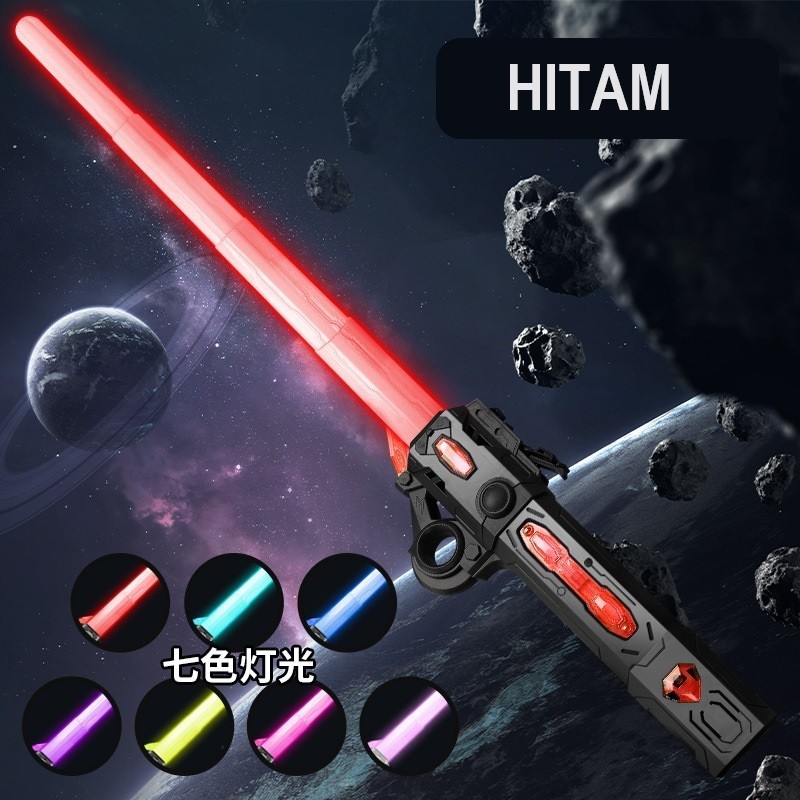 New Mainan Pedang Pedangan LightSaber Anak 2 in 1 Laser LED Lampu Suara Light Sword Connector
