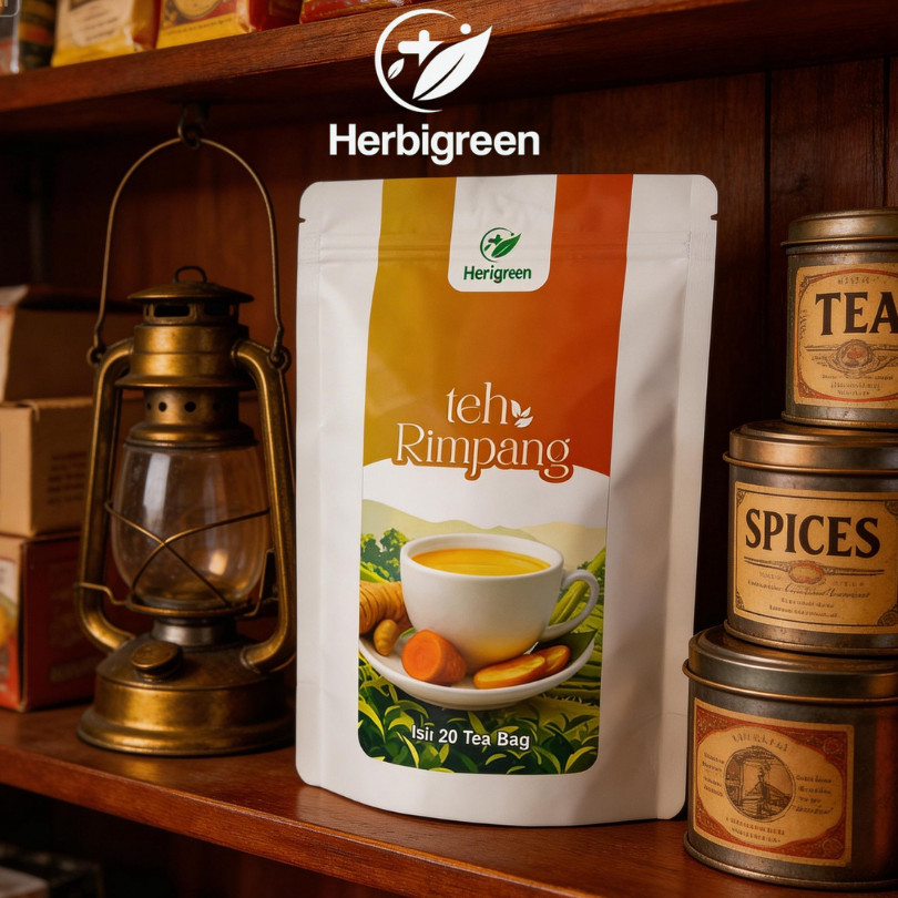 HERBIGREEN Teh Rimpang (20 Bag) Jahe Kunyit Sereh Lengkuas Teh Promil Resep Teh Rempah JSR Subur Rah