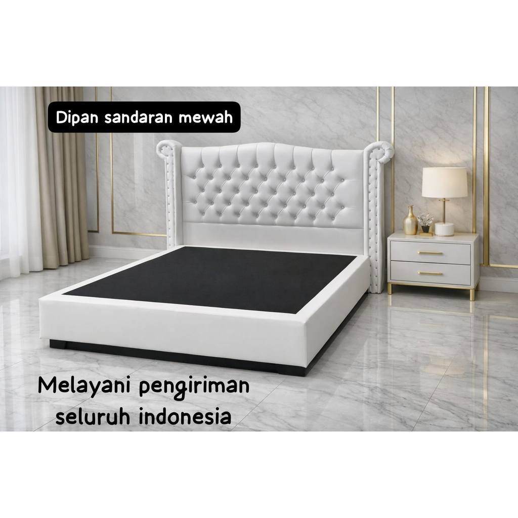Dipan tempat tidur permata sandaran kasur mewah ukuran  160 180 - Dipan minimalis - Divan tempat tid