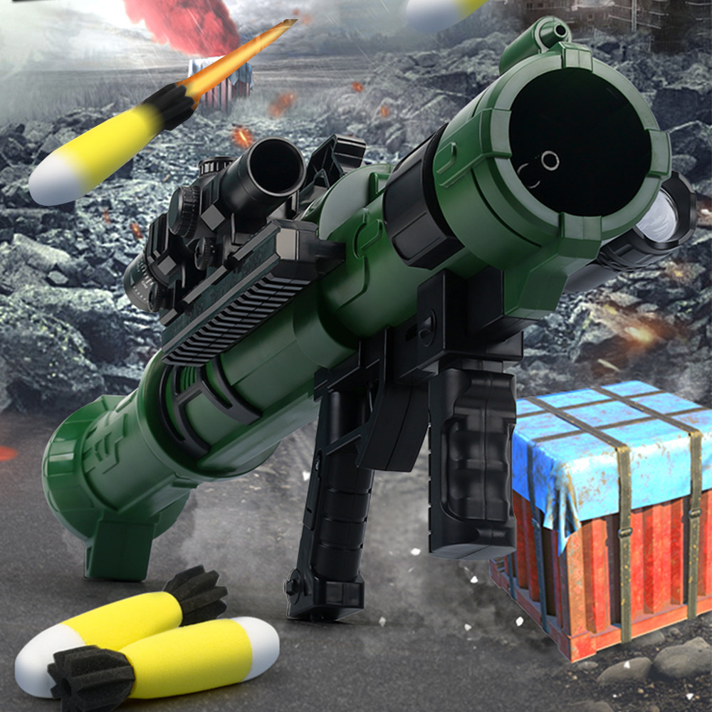 Tactical Rocket Launcher Missile Mortar Airsoft Toys Children's Soft Shell Howitzer Gun Light-Emitti