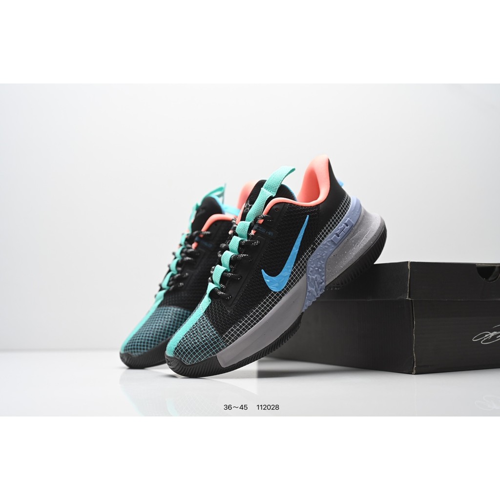 Sepatu Basket NK Ambassador 13 Hitam Biru Muda Pria  Premium