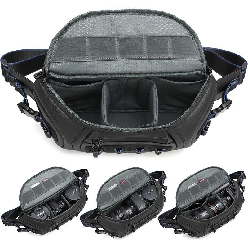 Tas Kamera DSLR Unisex untuk Canon/Fujifilm, Tas Pelindung Oxford Tahan Air, Dapat Membawa 1 Kamera 