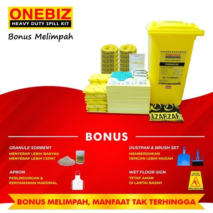 ONEBIZ Spill Kit Kimia 360 Liter - Alat Penanggulangan Tumpahan Bahan Kimia