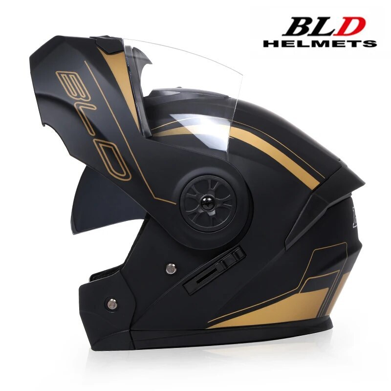 Helm Motor Modular Dual Lens Flip Up yang Dipersonalisasi untuk Balap Motocross, Cascos Para Moto, H