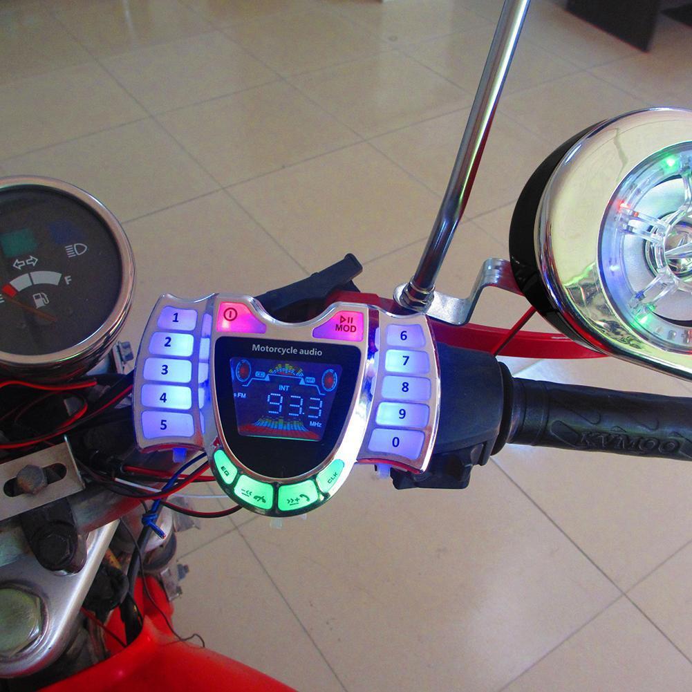 Sistem Audio Speaker Bluetooth untuk Motor HY-008 dengan Mikrofon, TF, AUX, Radio FM, USB