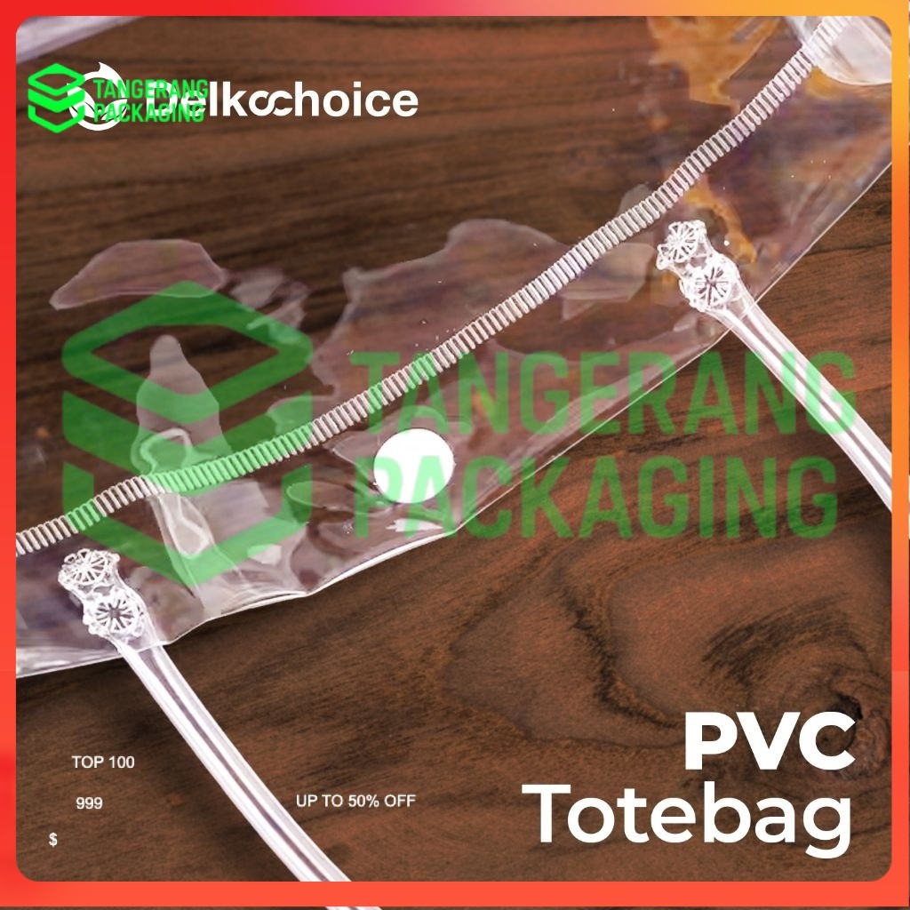 Tas Hampers Transparan PVC Goodie Bag Mika Transparan Tote Bag