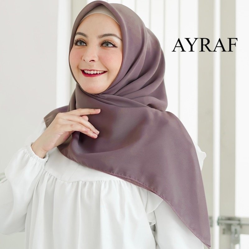 hijab segiempat bella square bahan pollycotton size 110x110/hijab kerudung bella square warna coklat