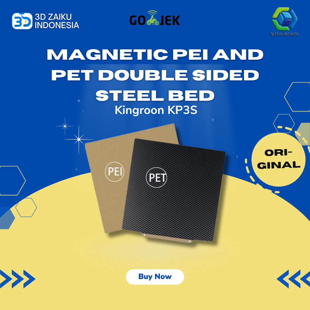 Original Kingroon KP3S Magnetic PEI and PET Double Sided Steel Bed 3D Printer Bed Platform