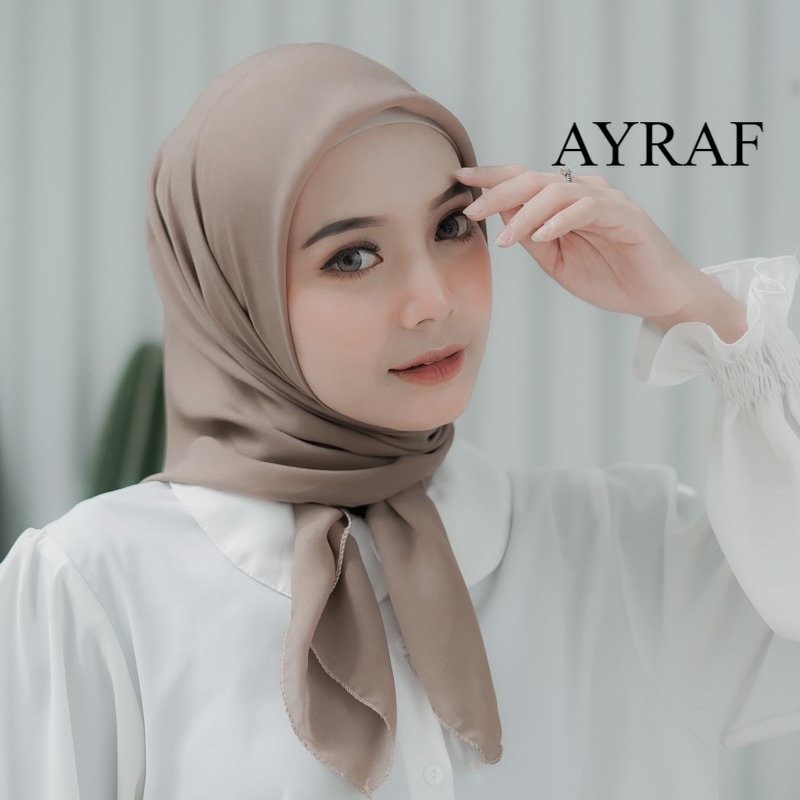 hijab segiempat bella square bahan pollycotton size 110x110/hijab kerudung bella square warna coklat
