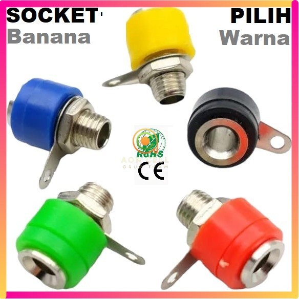 [an] Banana Plug Female Socket 4mm Panel Mount Konektor Soket Jack Terminal