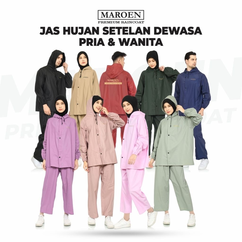KATLENSHOP JAS HUJAN MAROEN ORIGINAL UNTUK PRIA DAN WANITA BAHAN PVC TEBAL ANTI REMBES LENTUR KUAT M