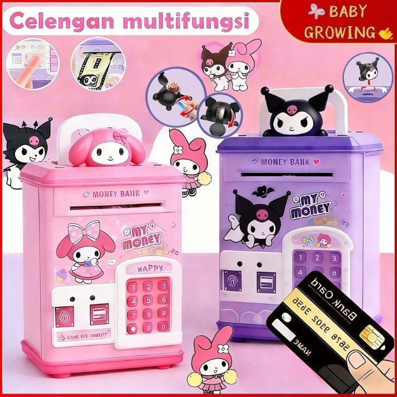 [Local Delivery] Kirimkan Rautan Pensil - Upgrade Kuromi Celengan Fingerprint Safe Brankas Mainan Ta