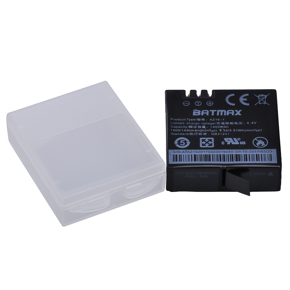 1Pack 1400mAh  yi 4K Camera Battereis For XiaoYi 4K 2 Action Camera II  Yi Accessories